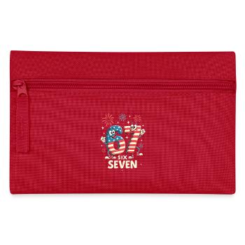 US Flag 67 Memes Six Seven - Pencil Case - red - Front