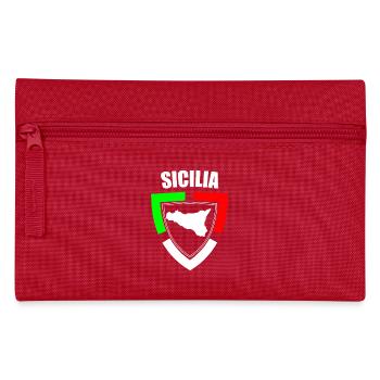 Sizilien-Souvenir im trikolorierten Italien T-Shirt - Federtasche - Rot - Vorne