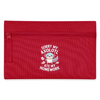 Axolotl hat meine Hausaufgaben gefressen. - Federtasche - Rot - Vorne