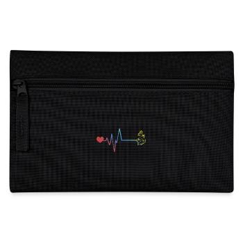 Anker Tattoo Puls Herzschlag - Federtasche - Schwarz - Vorne