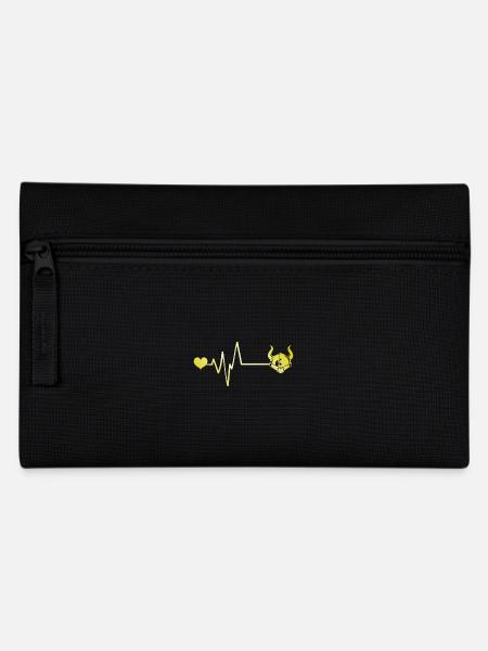 Wikinger Helm Puls Herz Liebe - Federtasche - Schwarz