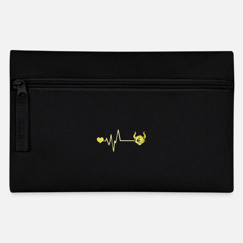 Wikinger Helm Puls Herz Liebe - Federtasche - Schwarz