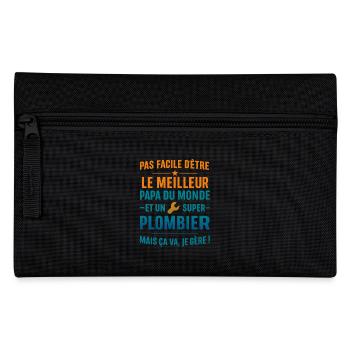 Super Papa Plombier idée cadeau fête des pères - Trousse - noir - Devant