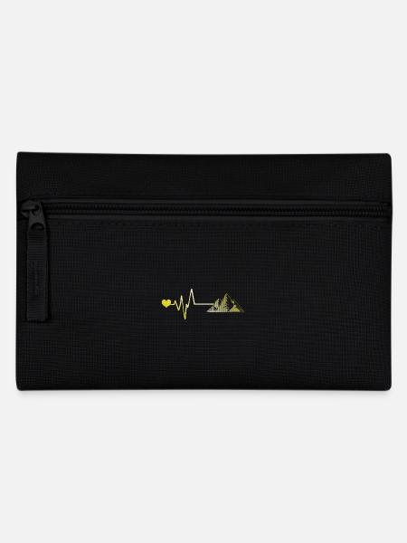 Herzschlag Berge Mountains Love - Federtasche - Schwarz