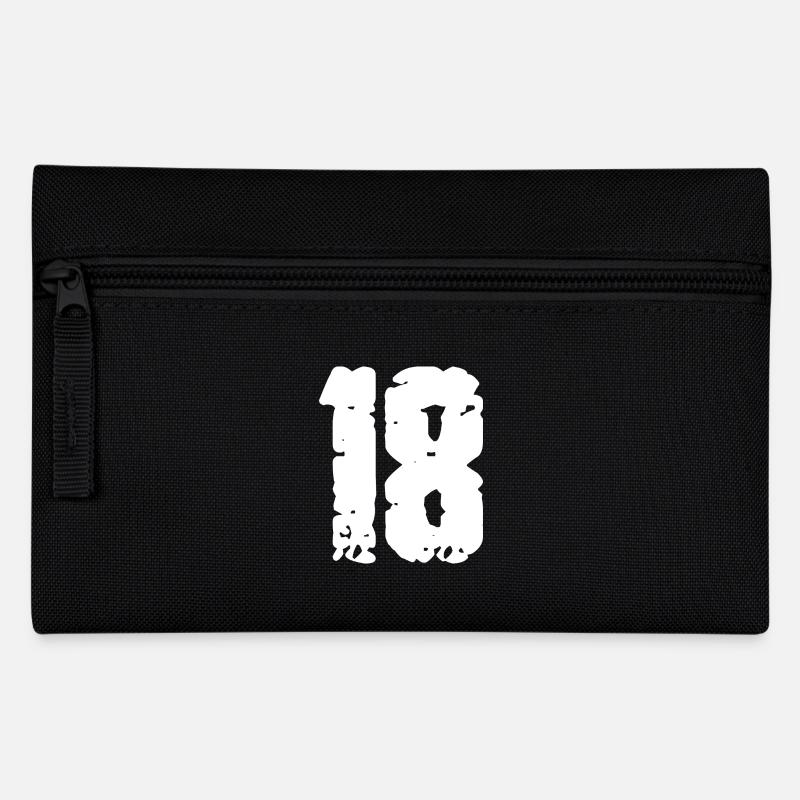 18 Zahl Vintage - Federtasche - Schwarz