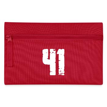 41 Zahl Vintage - Federtasche - Rot - Vorne