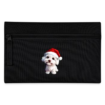 Hund Weihnachtsmann - Federtasche - Schwarz - Vorne
