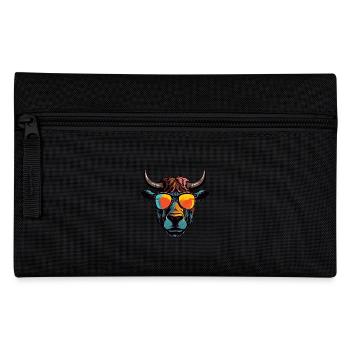 Bull Head Portrait Cool Taurus - Pencil Case - black - Front