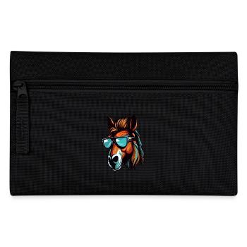 Pferd Kopf Porträt Cool - Federtasche - Schwarz - Vorne