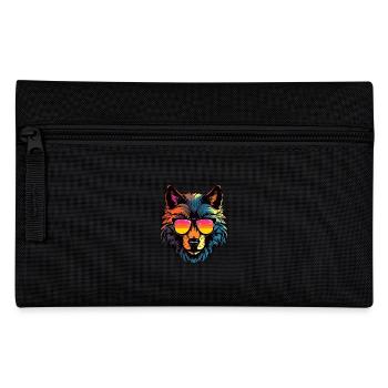 Wolf Kopf Porträt Cool - Federtasche - Schwarz - Vorne
