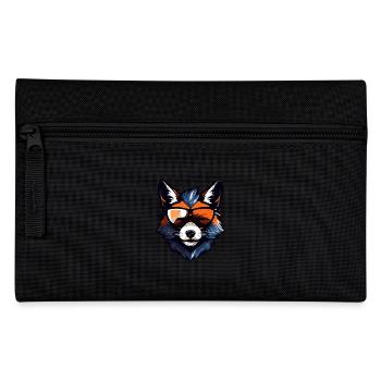 Fuchs Kopf Porträt Cool - Federtasche - Schwarz - Vorne