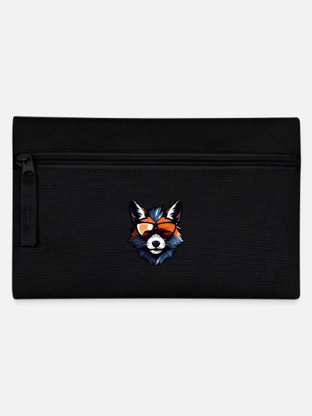 Fuchs Kopf Porträt Cool - Federtasche - Schwarz