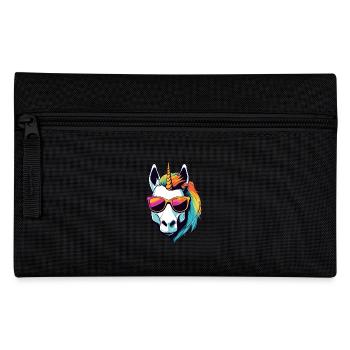 Unicorn Head Portrait - Pencil Case - black - Front