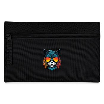 Katze Kopf Porträt Cool - Federtasche - Schwarz - Vorne