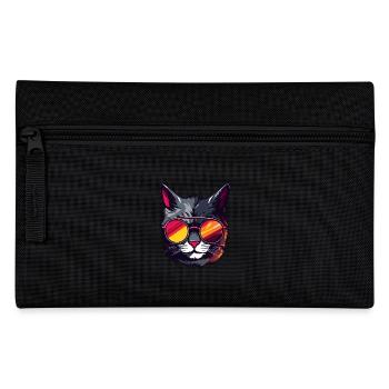 Katze Symbol Kopf Porträt Cool - Federtasche - Schwarz - Vorne