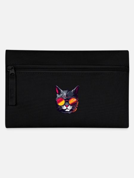 Katze Symbol Kopf Porträt Cool - Federtasche - Schwarz