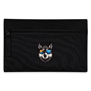 Husky Chien Tête Portrait Cool - Trousse - noir - Devant