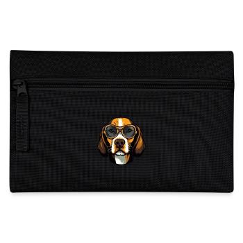 Beagle Hund Kopf Porträt Cool - Federtasche - Schwarz - Vorne
