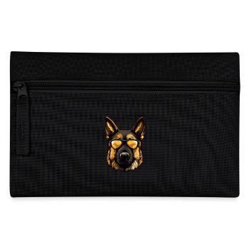German Shepherd Dog Head Portrait Cool - Pencil Case - black - Front