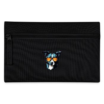 Border Collie Dog Head Portrait Cool - Pencil Case - black - Front
