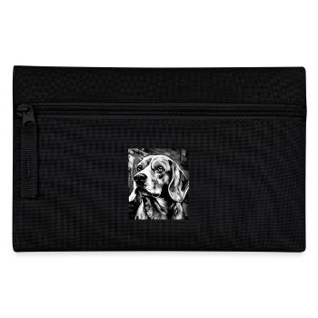 Portrait de chien beagle - Trousse - noir - Devant