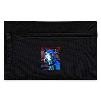 Greyhound Dog Portrait - Pencil Case - black - Front