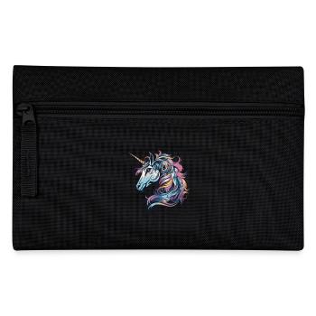 Einhorn Porträt - Federtasche - Schwarz - Vorne