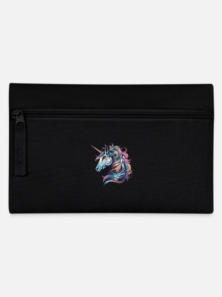 Einhorn Porträt - Federtasche - Schwarz