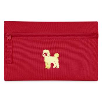 Poodle Hund Silhouette - Federtasche - Rot - Vorne