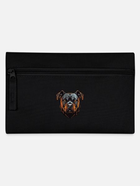 Staffordshire Bull Terrier Dog Portrait - Pencil Case - black