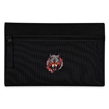 Wolf Kopf Symbol Tier - Federtasche - Schwarz - Vorne