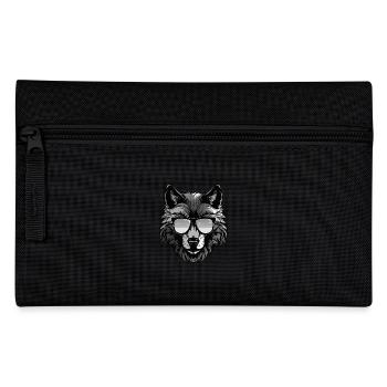 Wolf Kopf Porträt Cool - Federtasche - Schwarz - Vorne