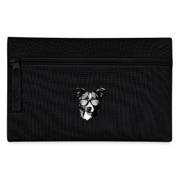 Border Collie Dog Head Portrait Cool - Pencil Case - black - Front
