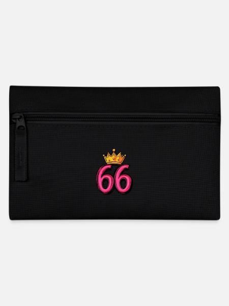 66 Zahl Trikot Krone - Federtasche - Schwarz