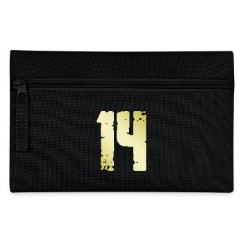 14 Zahl Vintage - Federtasche - Schwarz - Vorne