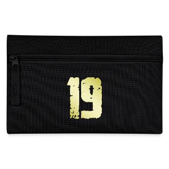 19 Zahl Vintage - Federtasche - Schwarz - Vorne