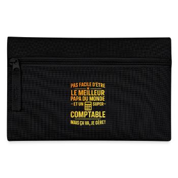Super papa et comptable – il gère grave ! - Trousse - noir - Devant