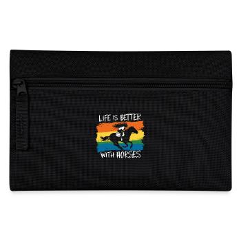 Horses make life more beautiful - Pencil Case - black - Front