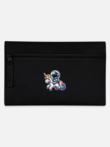 Astronaut reitet auf einem Einhorn - Federtasche - Schwarz