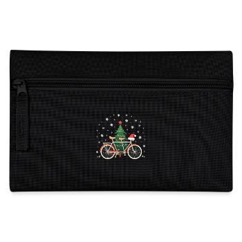 Bicycle Christmas Lights Vintage Cycling - Pencil Case - black - Front