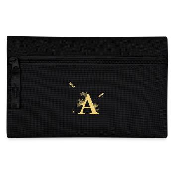 Goldener Glitzer Libelle Buchstabe - Geschenkidee - Federtasche - Schwarz - Vorne