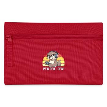 Gaming Otter: Pew Pew Vibes - Federtasche - Rot - Vorne