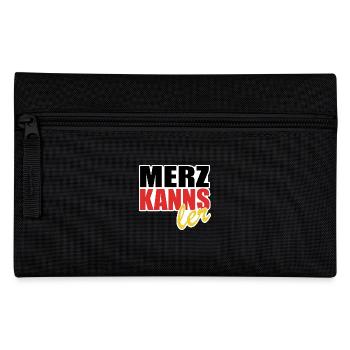 Merz kanns - Kanzler - Kanzlerkandidat - Federtasche - Schwarz - Vorne