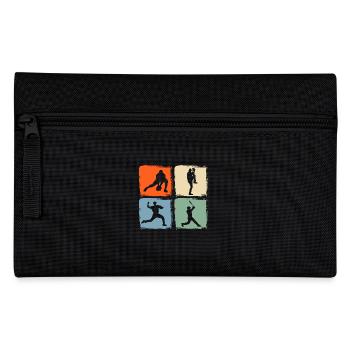 Baseballspieler Baseball - Federtasche - Schwarz - Vorne