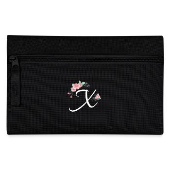 Letter x flowers - Pencil Case - black - Front