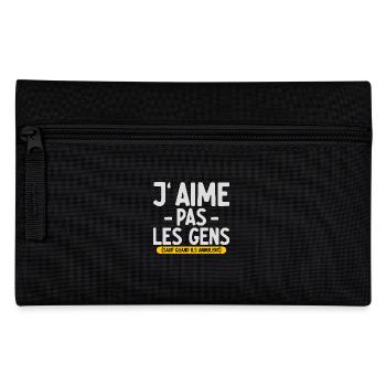 J’aime pas les gens T-shirt drôle français - Trousse - noir - Devant