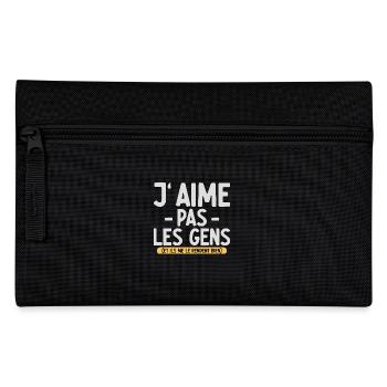 J’aime pas les gens T-shirt drôle français - Trousse - noir - Devant
