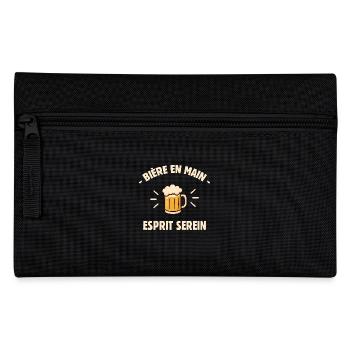 Bière en main humour bière T-shirt drôle - Trousse - noir - Devant