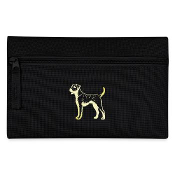 Airedale Terrier Dog Silhouette - Pencil Case - black - Front