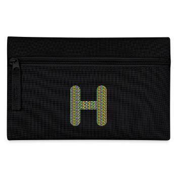 Buntes Herz H Design – Einzigartig & Stylisch! - Federtasche - Schwarz - Vorne